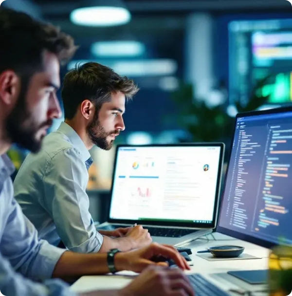 Team working on website