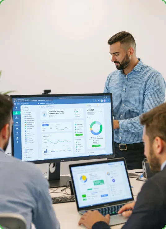 Team working on website